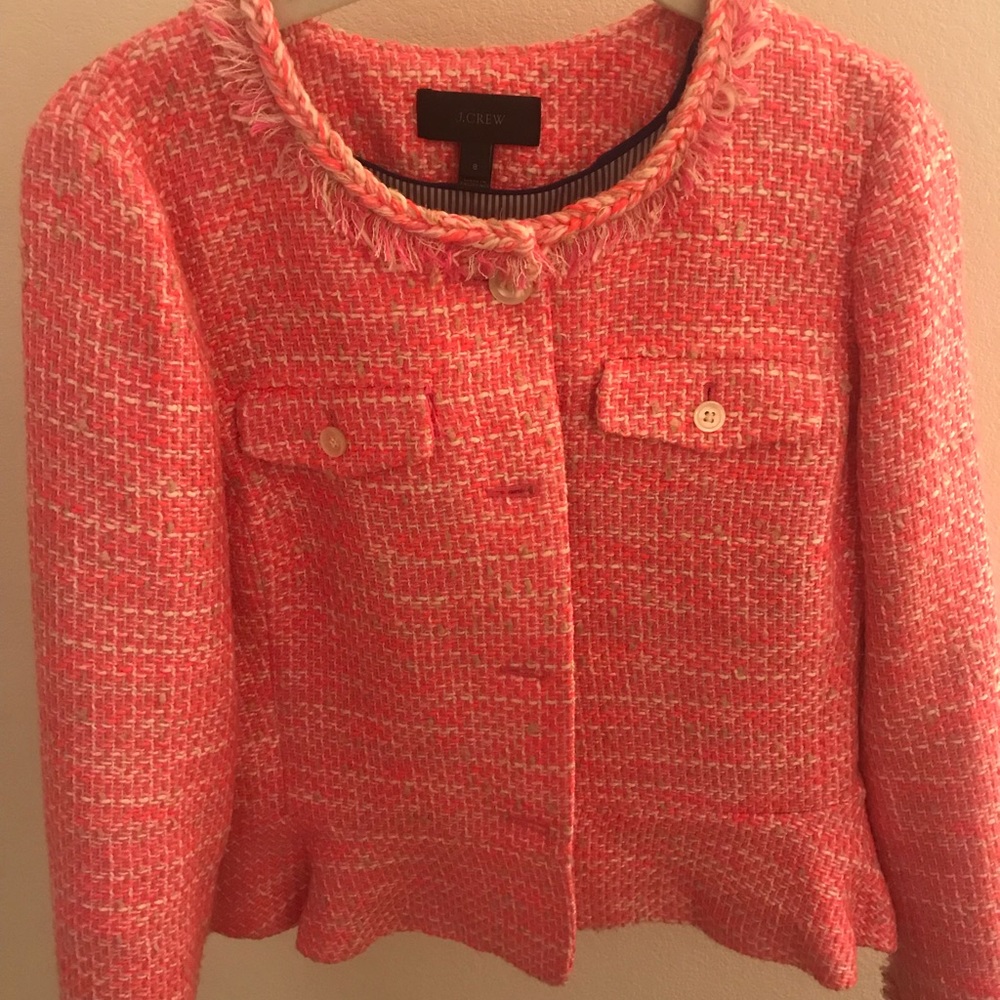 JCREW PINK TWILL JACKIE BLAZER